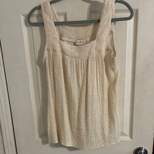 Wonderly Cream Textured Scoop Neck Tank